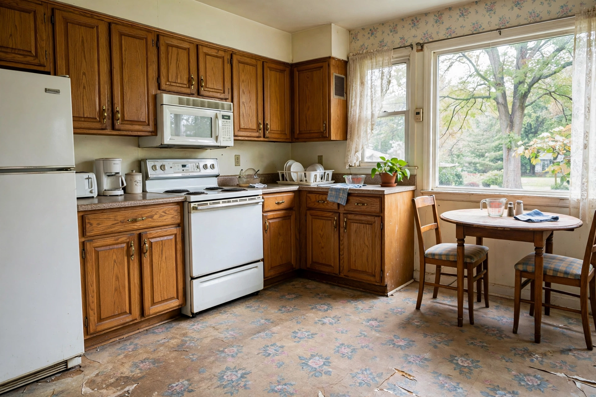 Before photo, Kitchen LVT Flooring in Mitchellville, by Bowie LVT Flooring Company