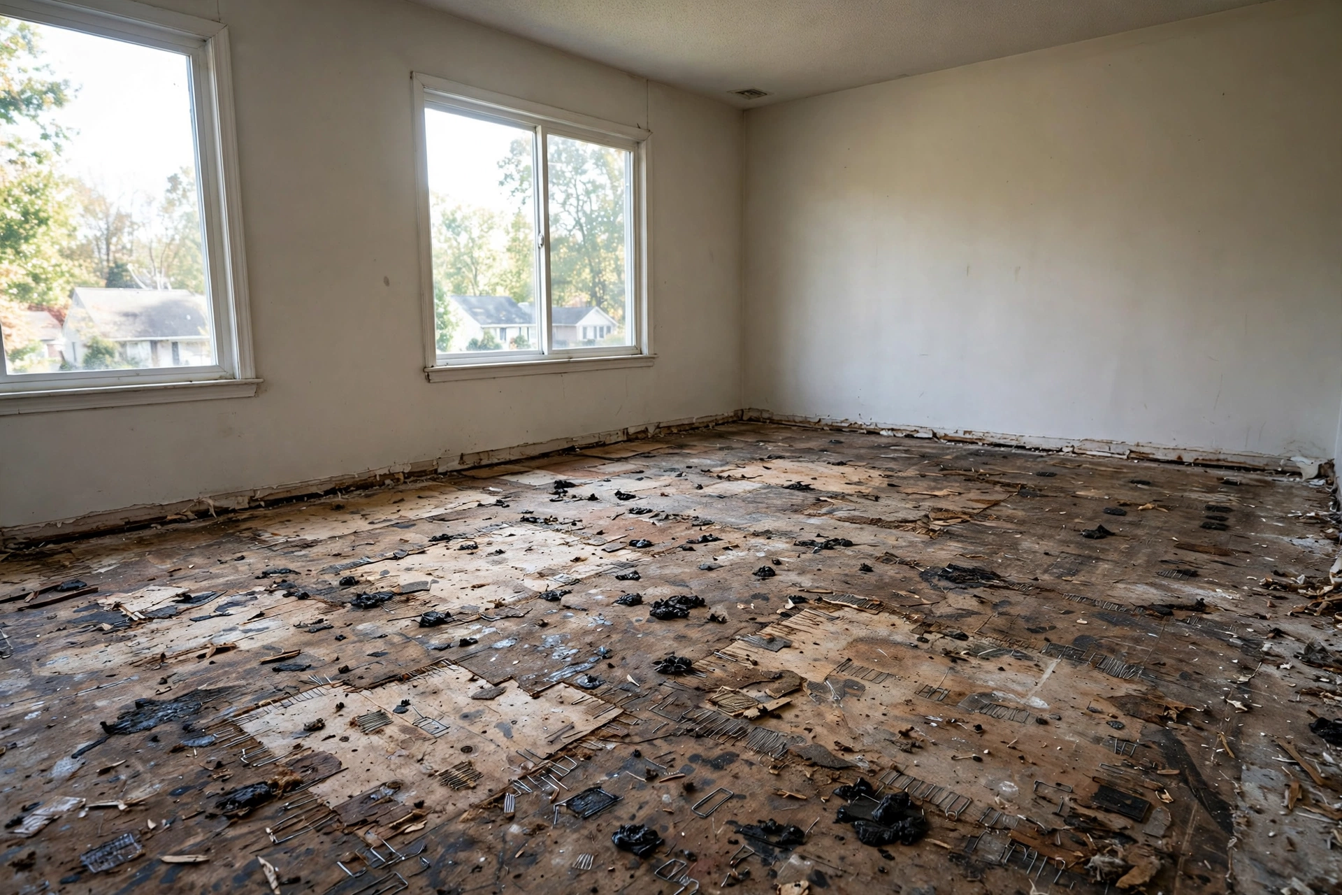 Before photo, Subfloor Preparation and Leveling in White Marsh, by Bowie LVT Flooring Company
